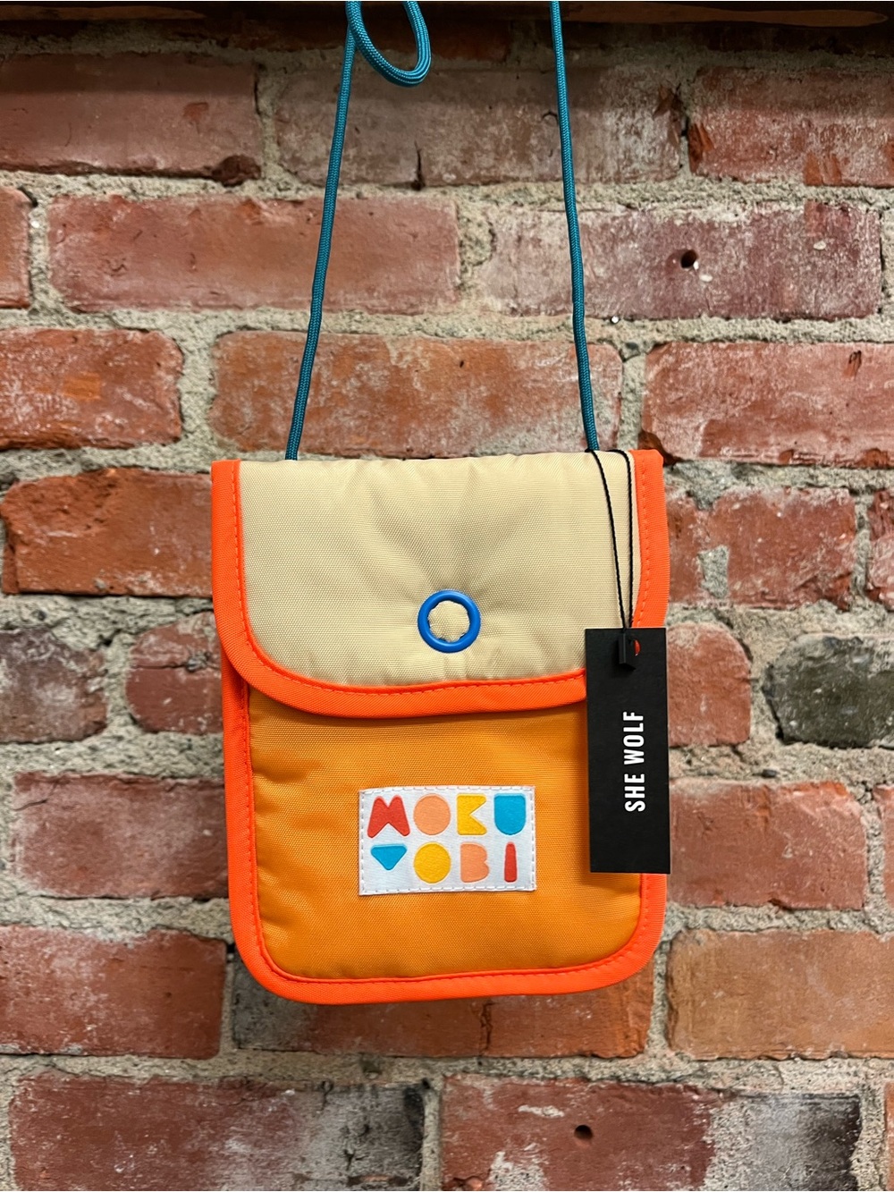 Mokuyobi Orange & Cream Crossbody Pouch